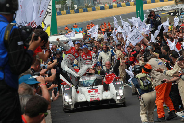 Audi Le Mans 2014 overwinning feest