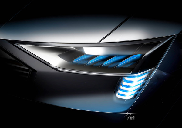 Audi e-tron quattro concept headlight