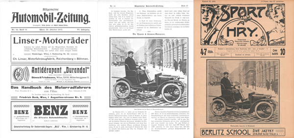 SKODA L-K Voiturette A 1905 newspapers