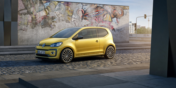 New VW up yellow 3kw front