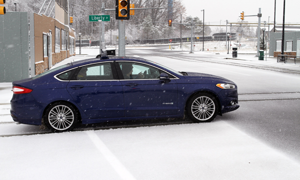 Ford NAIAS Autonomy snow crossing