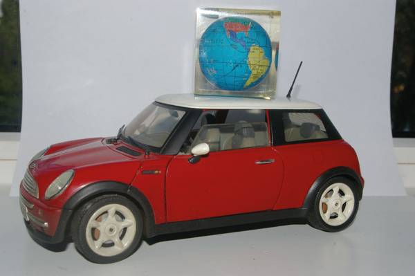 Mini with globe