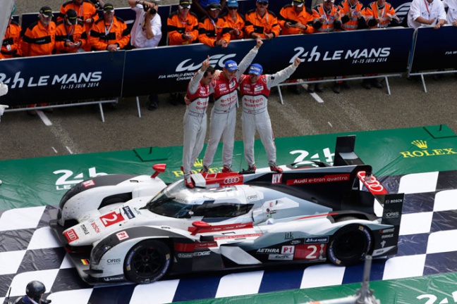 Audi behaalt fel bevochten dubbelzege in 24 Uur Le Mans