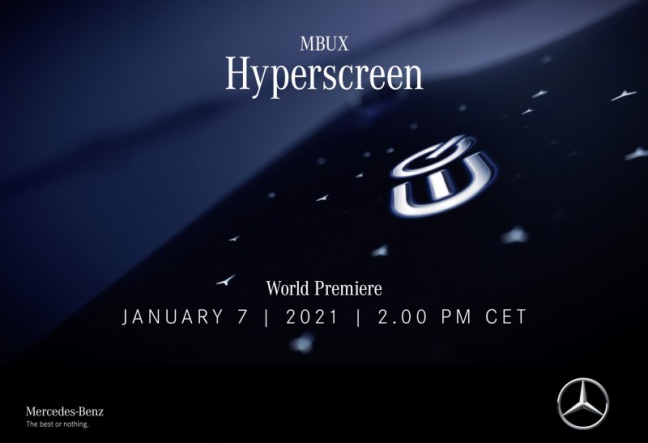 Wereldpremière van MBUX Hyperscreen op 7 januari op Mercedes me media