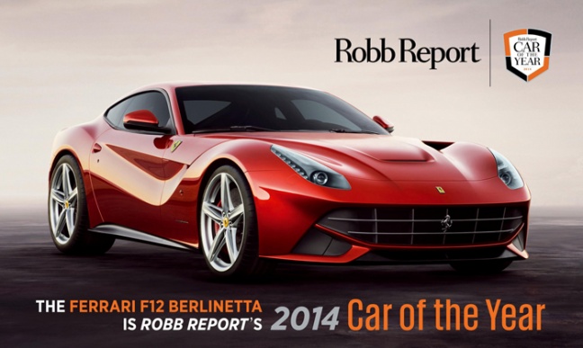 Ferrari F12Berlinetta door Robb Report uitgeroepen tot Auto van het Jaar 2014