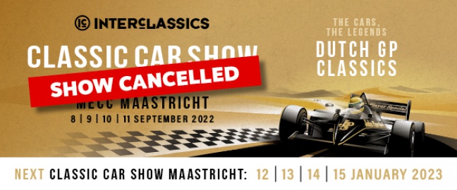 September editie InterClassics Classic Car Show Maastricht vervalt