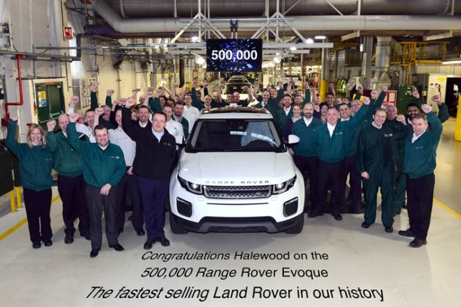 Productiemijlpaal voor Range Rover Evoque: 500.000 keer geproduceerd