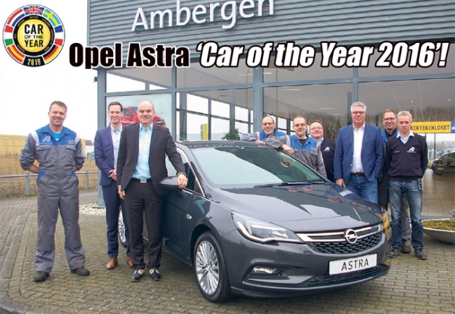 Het team van Opel Ambergen Winschoten. V.l.n.r.: Jacob Jan Groenwoud, Raymond Groenwold,  Jos Toxopeus, Anno Blaauw, Roelof Plat, Derk Jan v.d. Kamp, Ton Meijer, Bennie Hidding en Ruud ‘t Hoen.