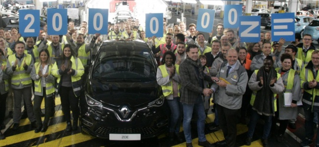 200.000ste Renault ZOE geproduceerd