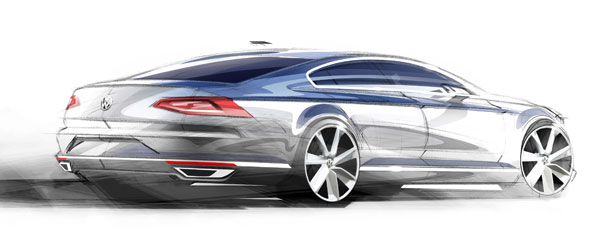 Nieuwe Volkswagen Passat back sketch