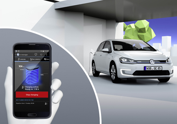 VW Golf R inparkeren studiemodel smartphone