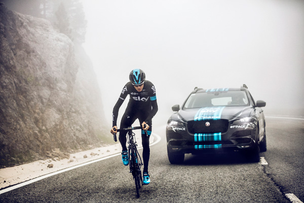 Jaguar F-PACE Team Sky Chris Froome action2