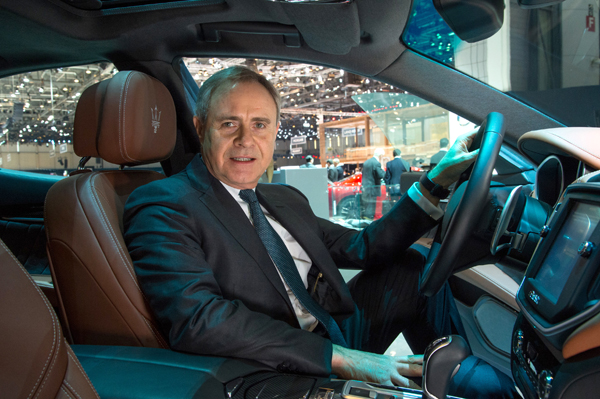 Harald Wester CEO Maserati inside the Ghibli S Q4 Ermenegildo Zegna Edition