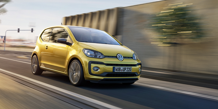 New VW up yellow header