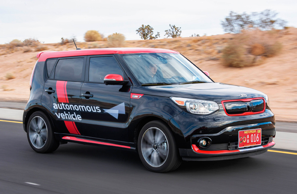 Kia Soul EV Autonomous Vehicle Driving