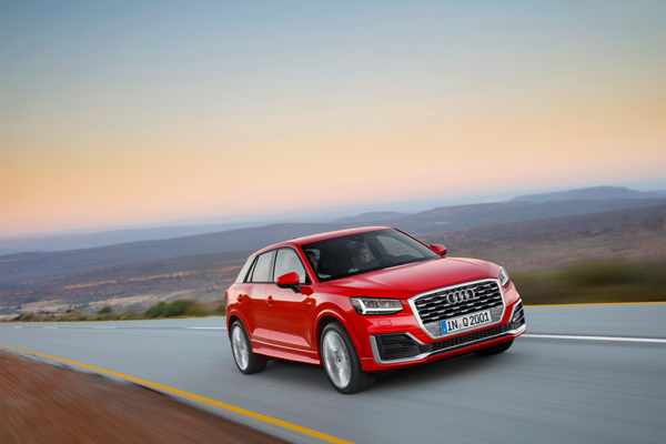 Audi Q2 red 3kwfront dynamic