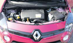 Renault Twingo 1.2 16V test motorcompartiment