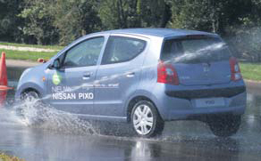 Nissan Pixo test slipvlak