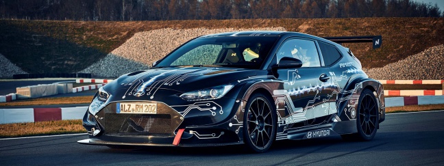 Hyundai RM20e, prototype raceauto met midscheeps geplaatste elektromotor, voorbode volgende generatie Hyundai N Performance