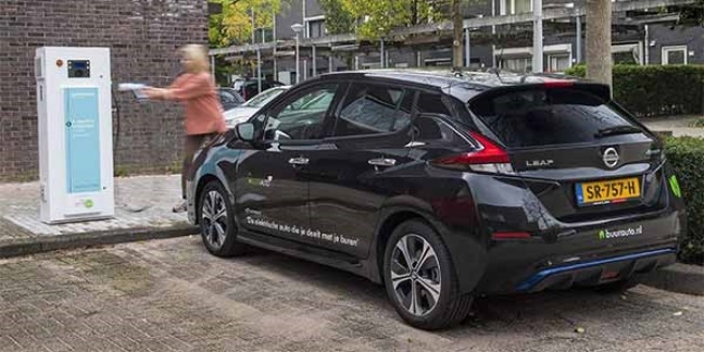 Primeur: Nissan LEAF deelauto voorziet wijk van groene stroom