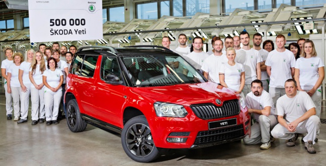 ŠKODA produceert 500.000ste Yeti