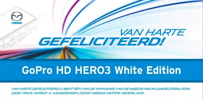 Mazda&rsquo;s Nieuwjaarsloterij 2014 groot succes