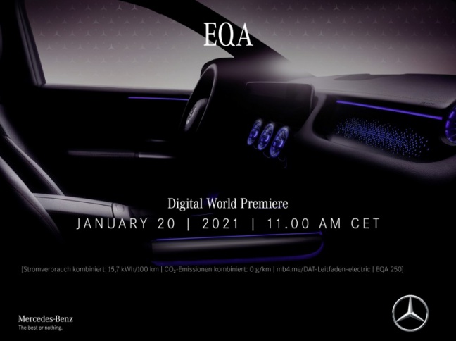 Digitale wereldpremi&egrave;re van de EQA op Mercedes me media