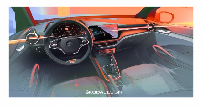 Nieuwe ŠKODA FABIA geeft zijn interieur prijs