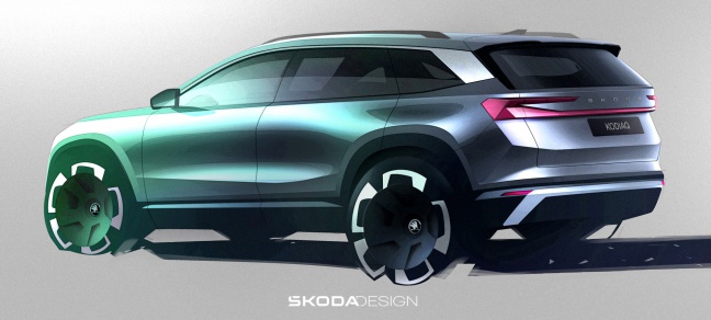Škoda toont exterieurschetsen nieuwe Kodiaq