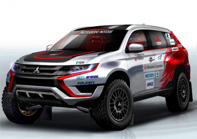 Nieuwe Outlander PHEV rijdt rally van Baja Portalegre